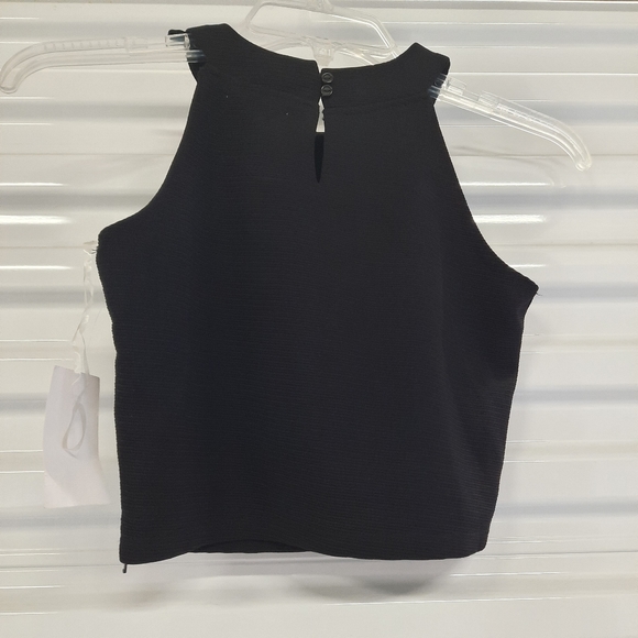 Knit Works Top Girl's Size 10 Black Beaded Sleeveless Cropped Stretch Blouse - Picture 2 of 8